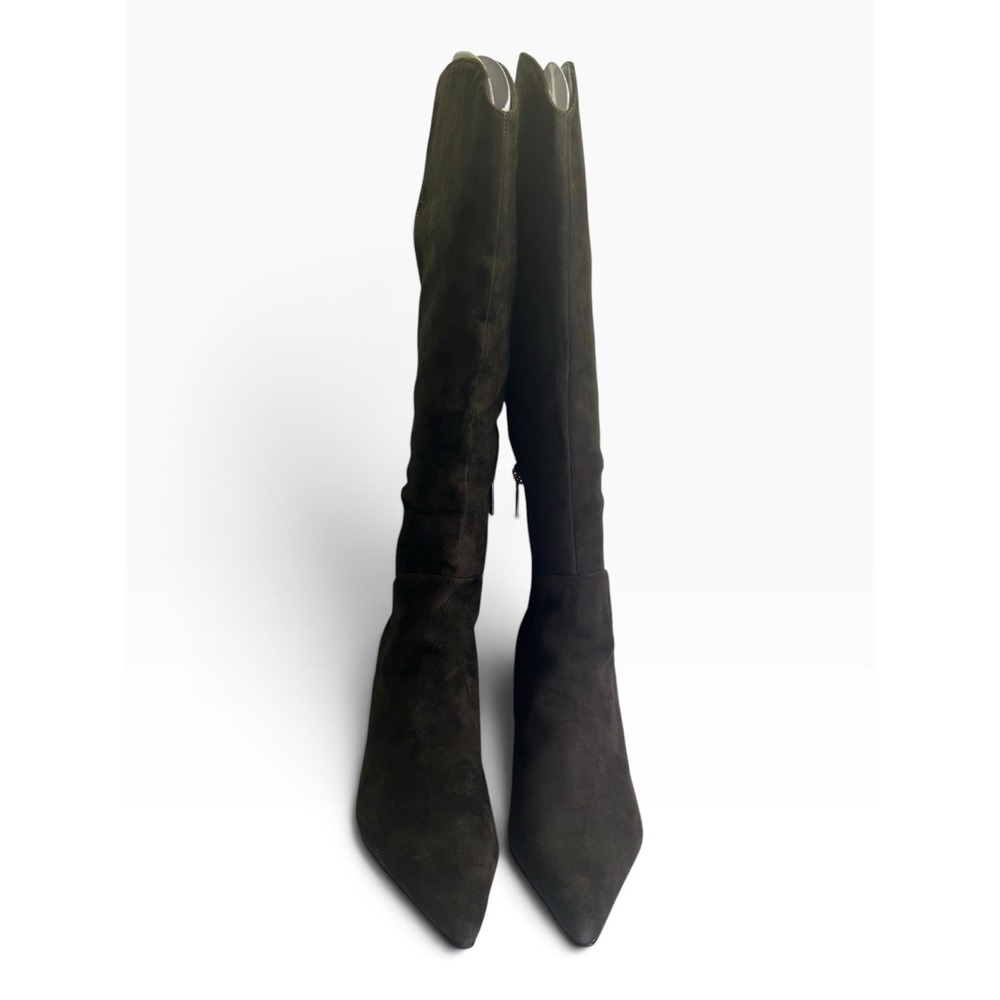 GUESS Palisa Green Suede Knee High Boots Size 8.5 M WC Pointed Toe NWB - Picture 2 of 8